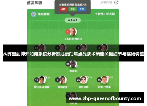 从阵型到博弈如何系统分析欧冠豪门焦点战战术策略关键细节与临场调整 从阵型到博弈如何系统分析欧冠豪门焦点战战术策略关键细节与临场调整